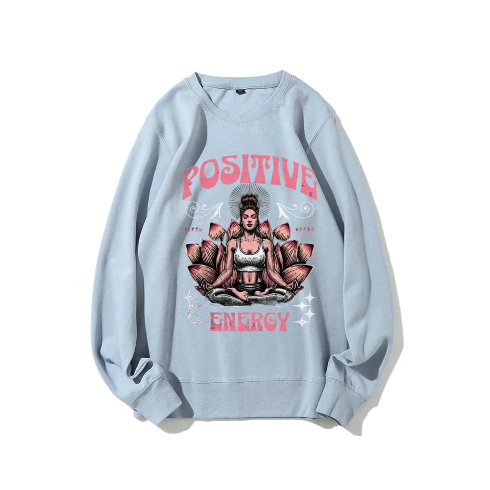 Women Vintage Yoga Pose Graphic Sweatshirts