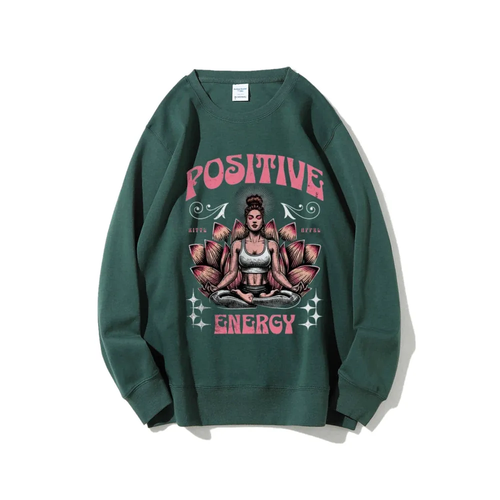 Women Vintage Yoga Pose Graphic Sweatshirts