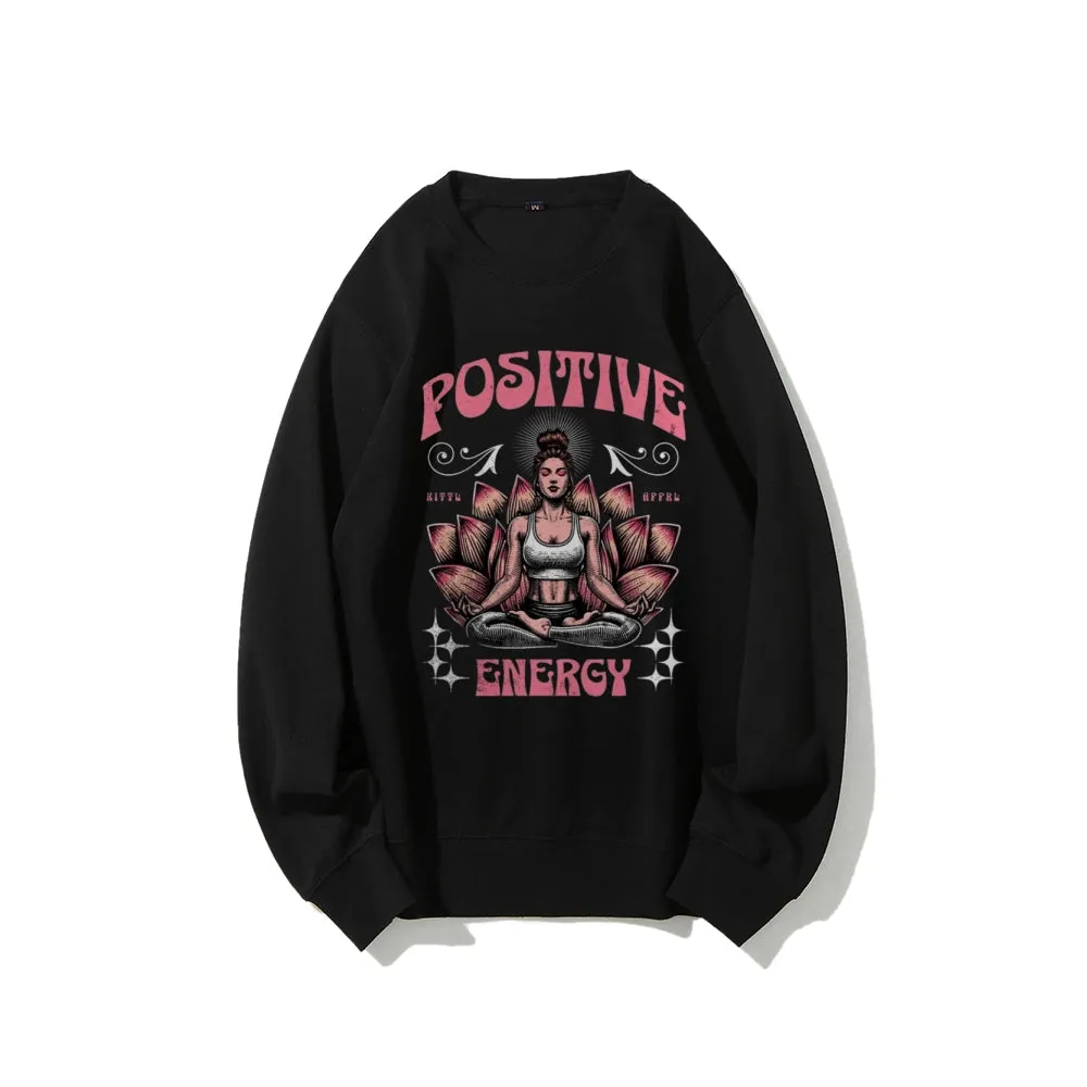 Women Vintage Yoga Pose Graphic Sweatshirts