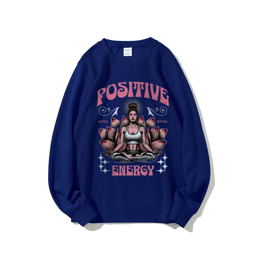 Women Vintage Yoga Pose Graphic Sweatshirts