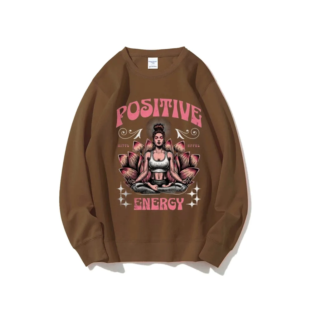 Women Vintage Yoga Pose Graphic Sweatshirts