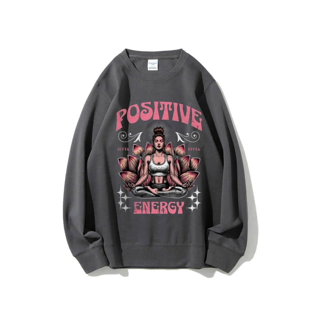 Women Vintage Yoga Pose Graphic Sweatshirts