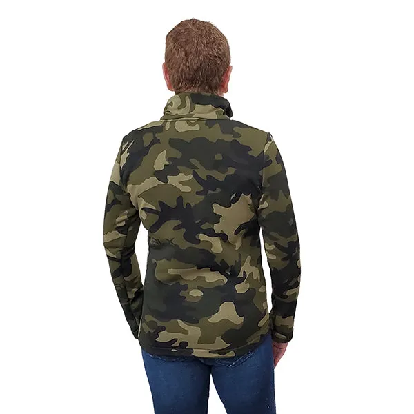 WOMEN'S 1/4 ZIP TOP MICRO FLEECE CAMO
