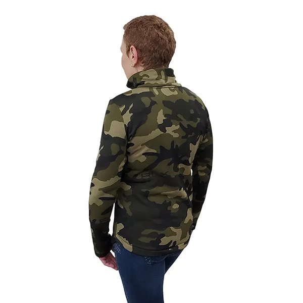 WOMEN'S 1/4 ZIP TOP MICRO FLEECE CAMO