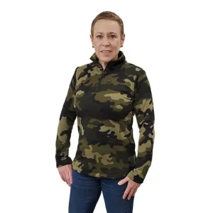 WOMEN'S 1/4 ZIP TOP MICRO FLEECE CAMO