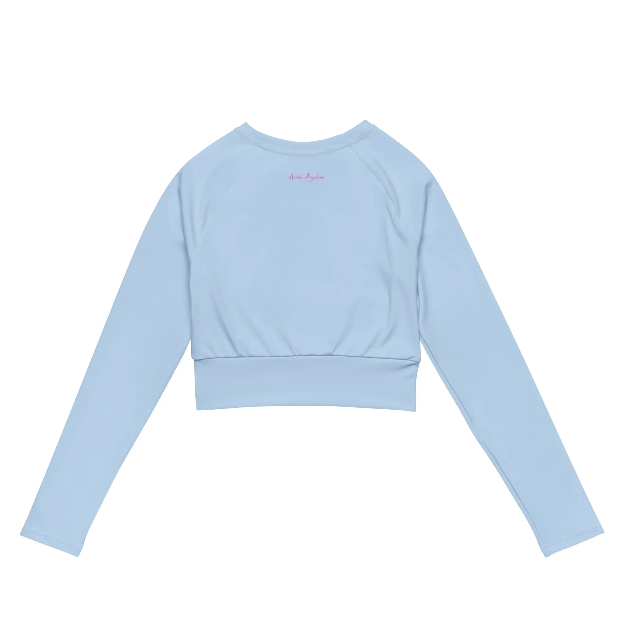 Women's Blue Long-sleeve Crop