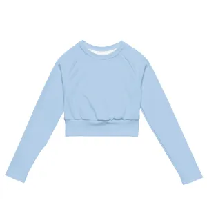 Women's Blue Long-sleeve Crop