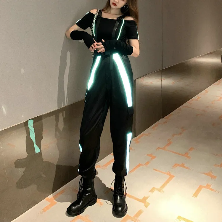 Women's Color Matching Reflective Overalls