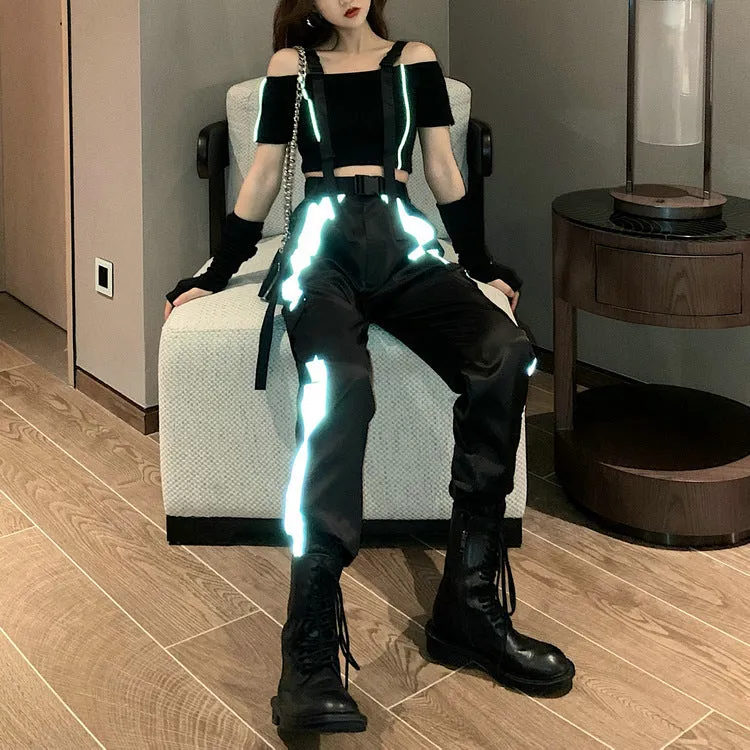 Women's Color Matching Reflective Overalls
