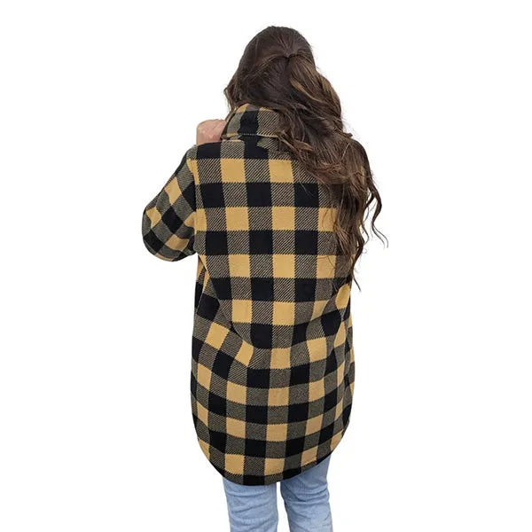 WOMEN'S COWL TUNIC BUFFALO CHECK TAN
