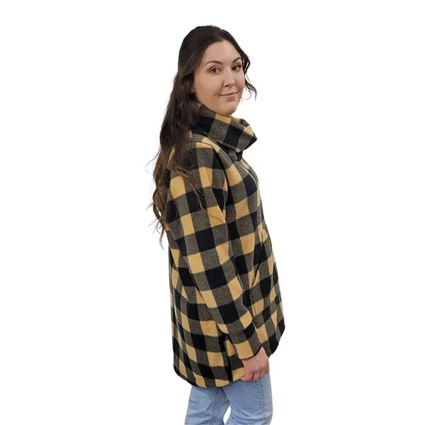 WOMEN'S COWL TUNIC BUFFALO CHECK TAN