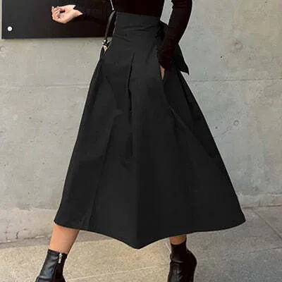 Women's Elegant High Waist A-Line Skirt | Midi