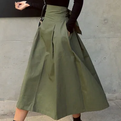 Women's Elegant High Waist A-Line Skirt | Midi
