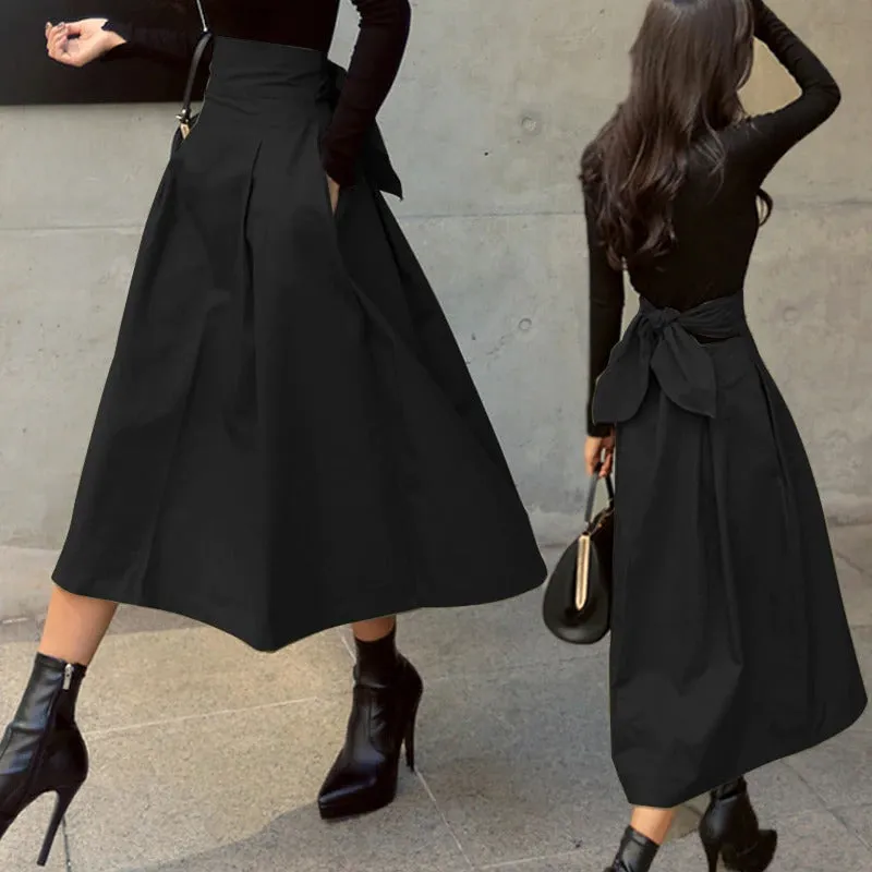 Women's Elegant High Waist A-Line Skirt | Midi