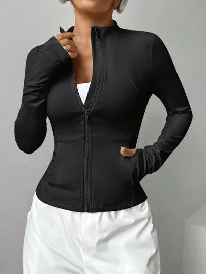Women's Full Zip Workout Jacket – Breathable & Lightweight for Running & Yoga