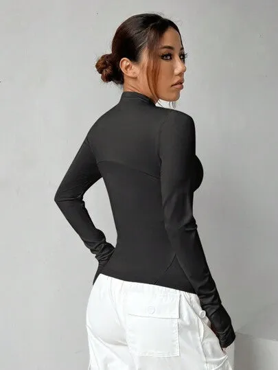 Women's Full Zip Workout Jacket – Breathable & Lightweight for Running & Yoga