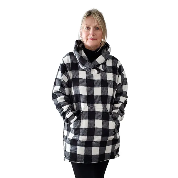 WOMEN'S HOODED TUNIC BUFFALO CHECK WHITE