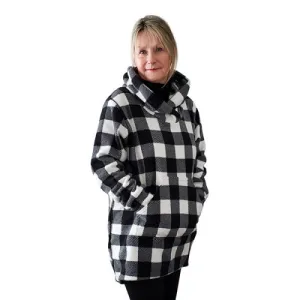 WOMEN'S HOODED TUNIC BUFFALO CHECK WHITE