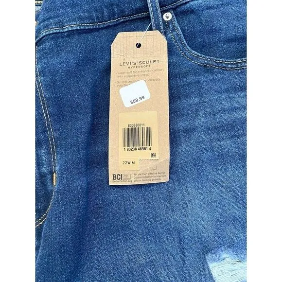 women's jeans Levi's 721 Women's Plus-Size High Rise Skinny blue Jeans size 22W