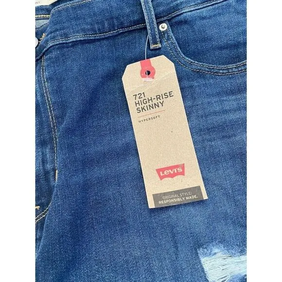 women's jeans Levi's 721 Women's Plus-Size High Rise Skinny blue Jeans size 22W
