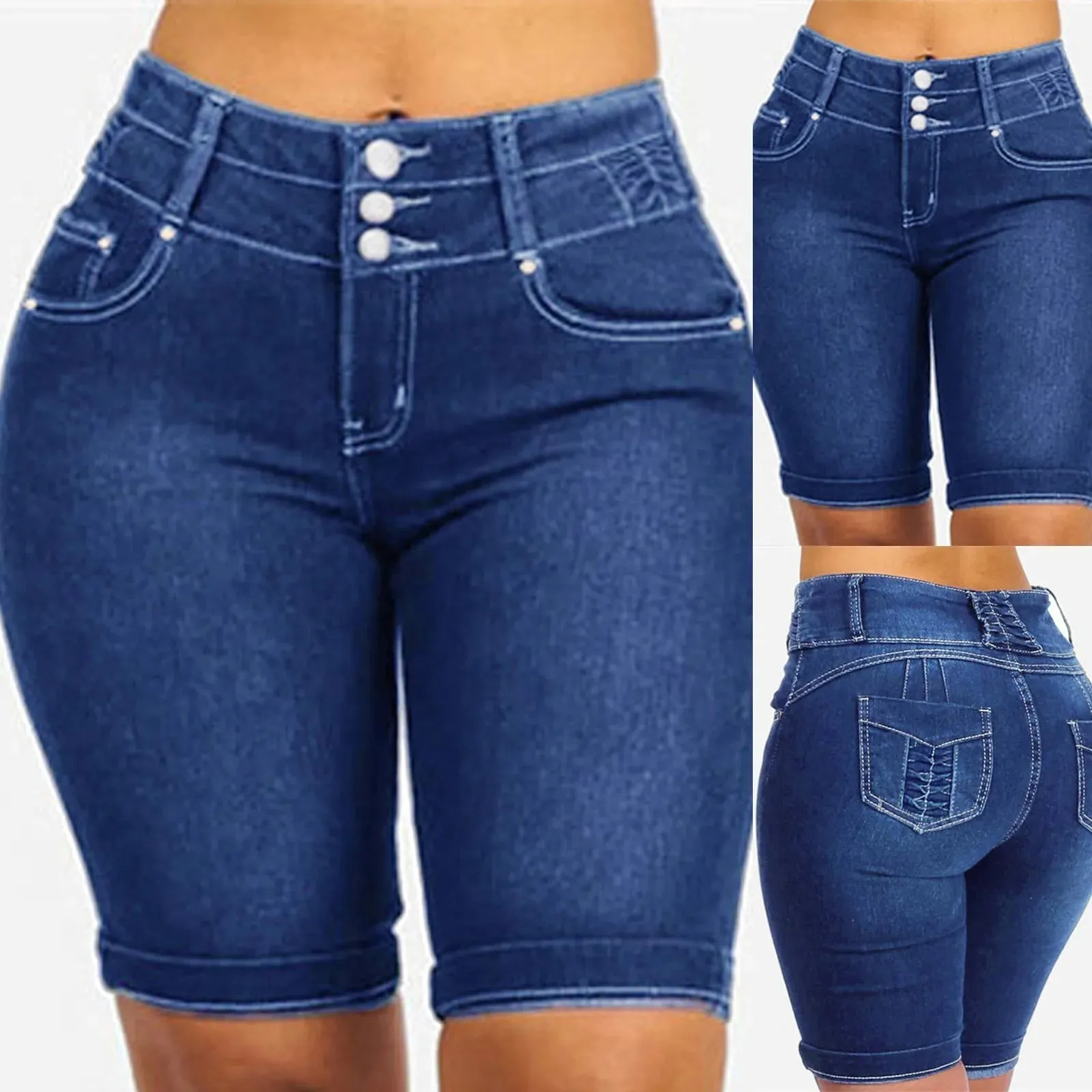 Women's Korean dongdaemun Denim Shorts 2024 New Summer High Waist Casual Chic Skinny Jean Shorts For Women Denim Short Femme