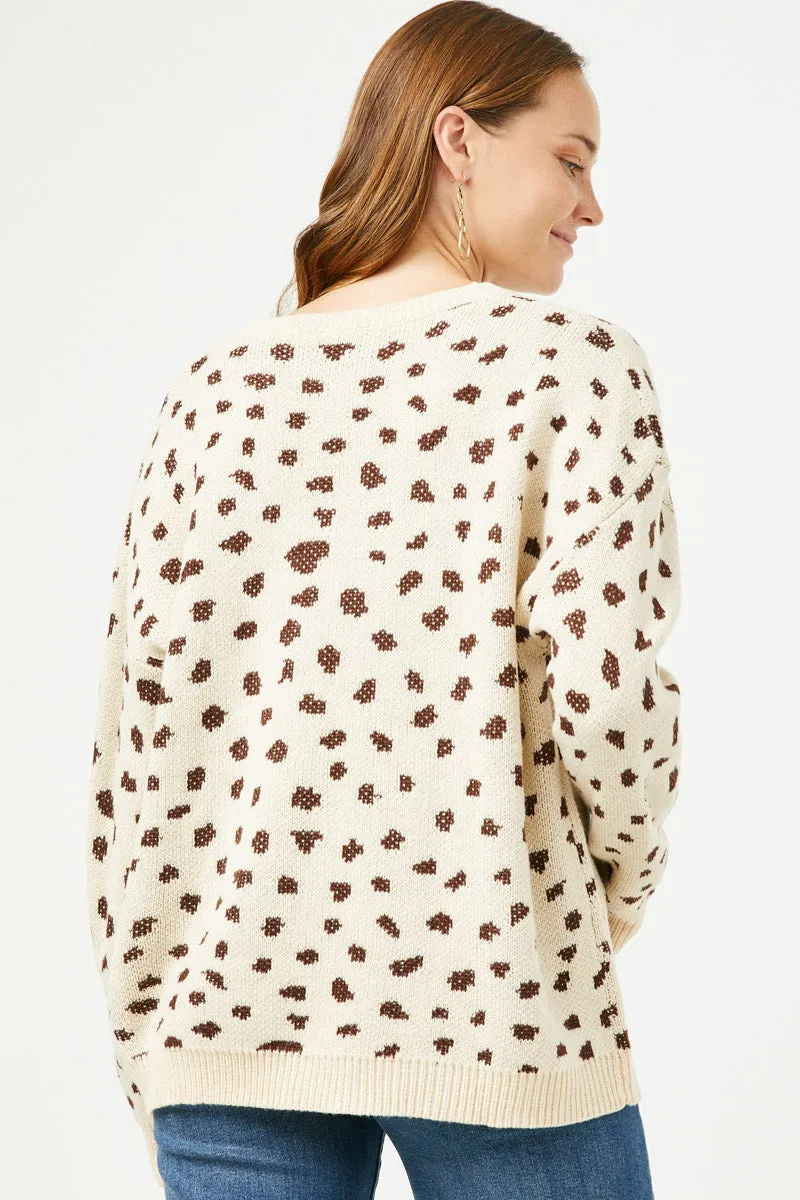 Womens Leopard Print Pullover Sweater Top