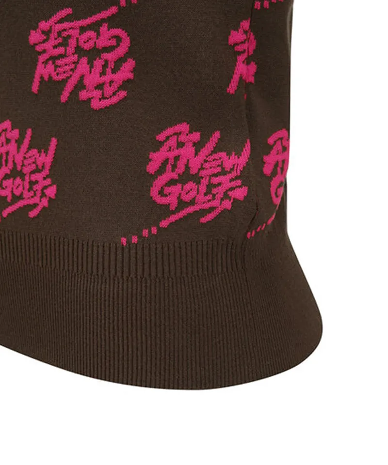 Women's Logo Pattern Jacquard Pullover - Dark Brown