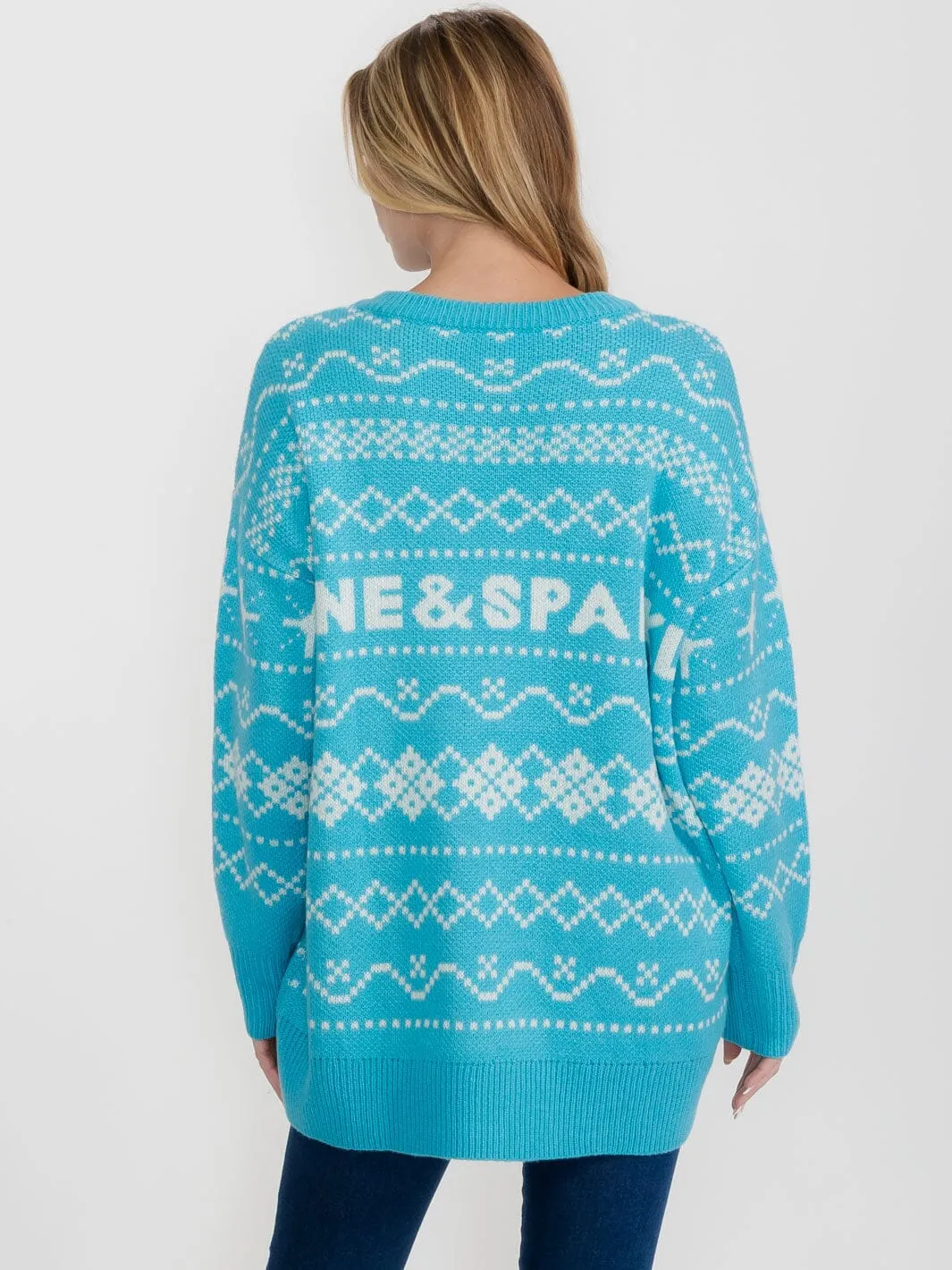 WOMEN'S LONG SLEEVE MULTI PRINT PULLOVER OVERSIZED SWEATER