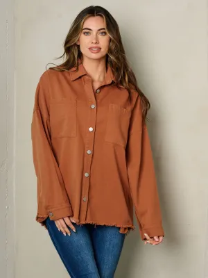 WOMEN'S LONG SLEEVE OVERSIZED BUTTON UP GRAPHIC JACKET