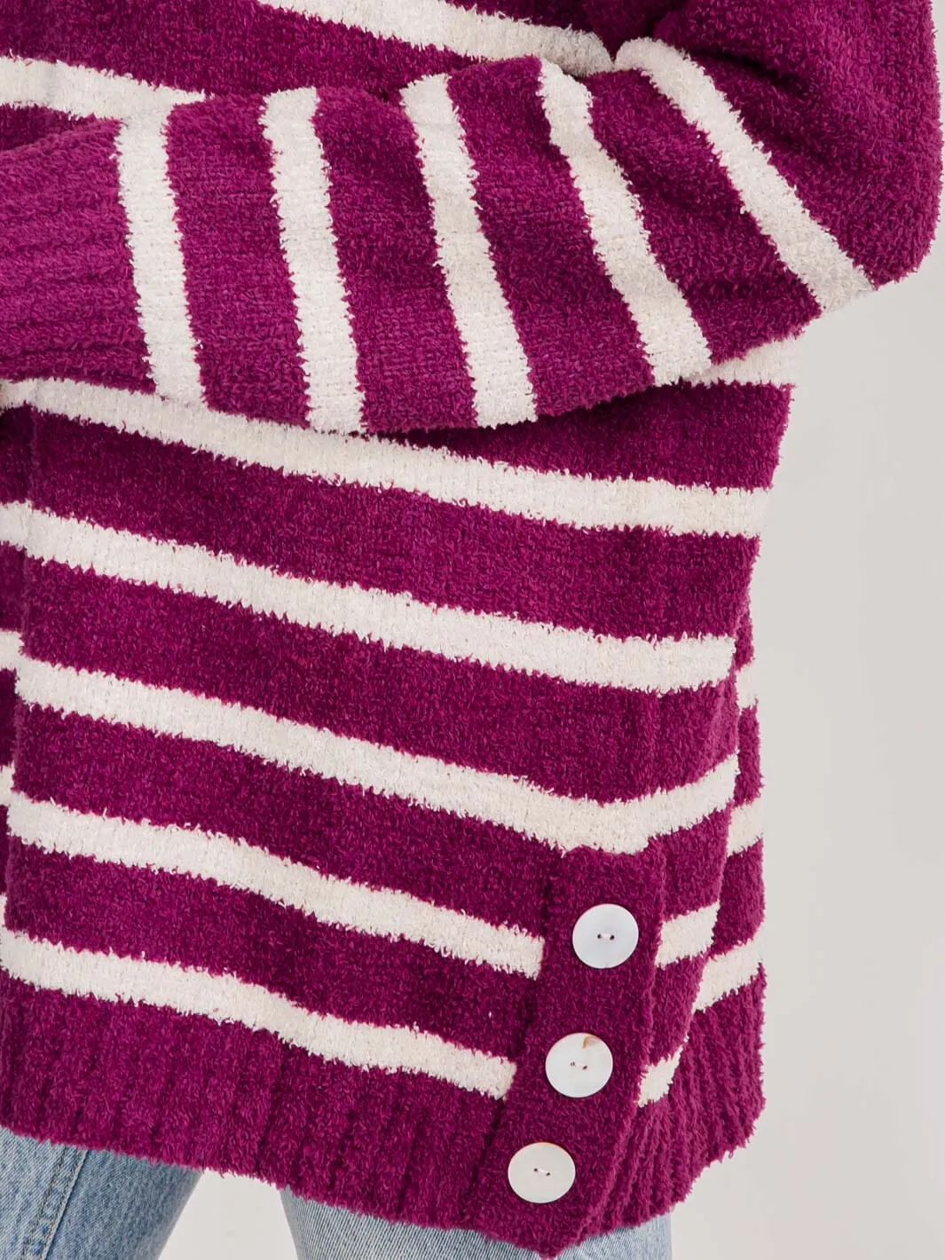 WOMEN'S LONG SLEEVE STRIPES COLORBLOCK PULLOVER OVERSIZE SWEATER