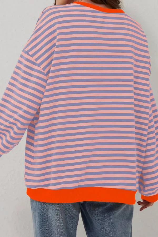 Women's Oversized Striped Long Sleeve Pullover (Buy 2 Free Shipping)