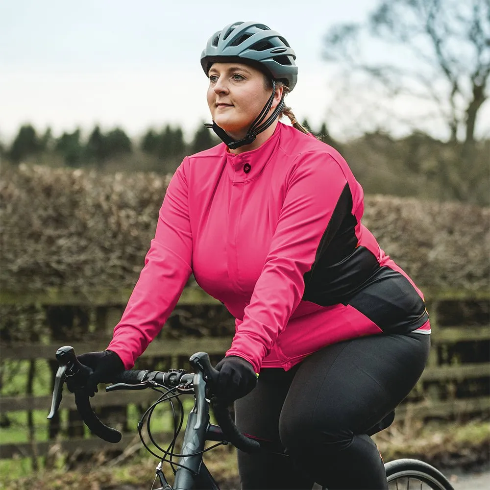 Womens Plain Pink Tor Winter Cycling Jacket