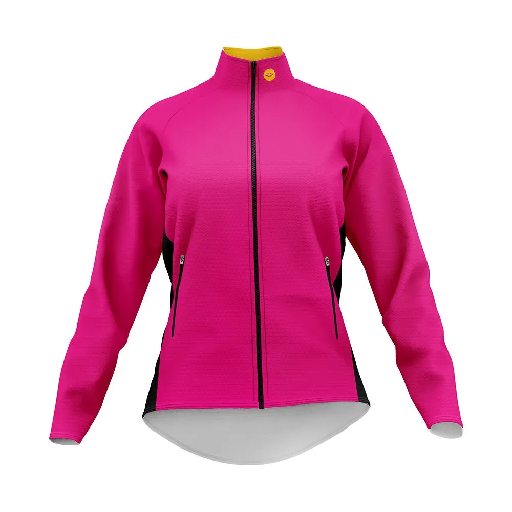 Womens Plain Pink Tor Winter Cycling Jacket