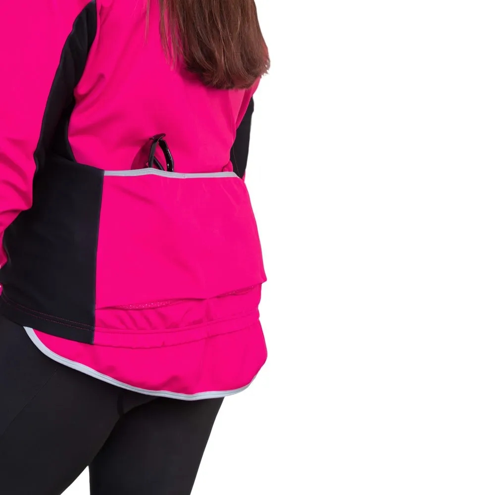 Womens Plain Pink Tor Winter Cycling Jacket