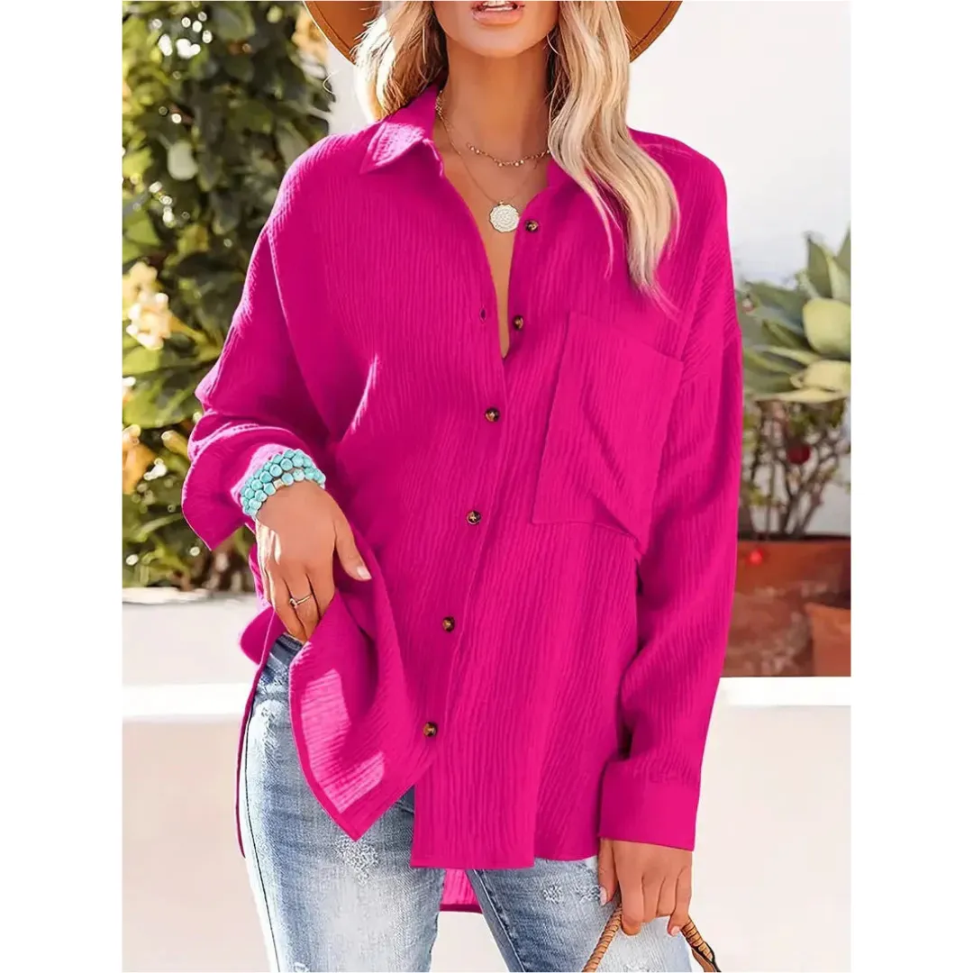 Women's Relaxed Long Sleeve Button-Up Shirt | Everyday