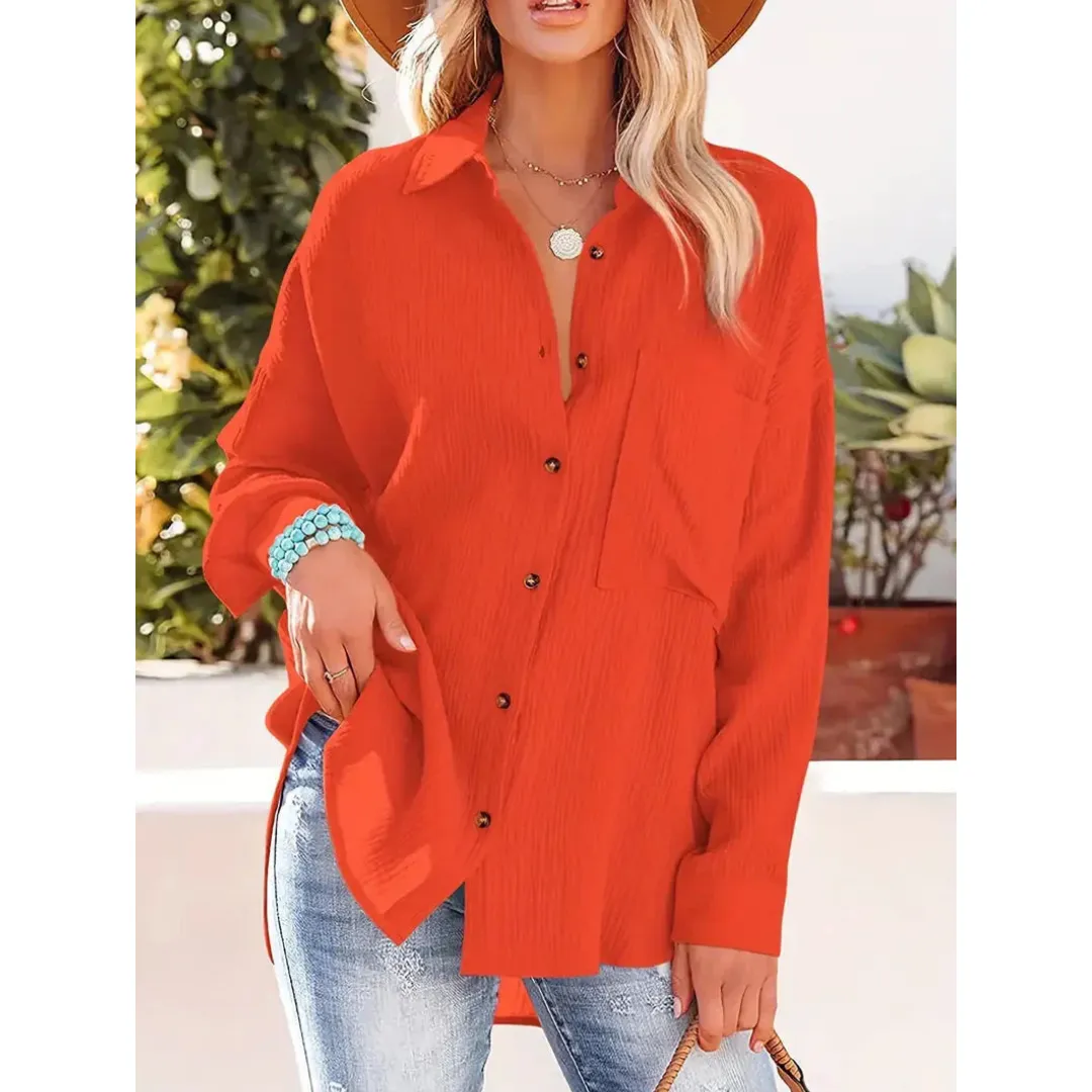 Women's Relaxed Long Sleeve Button-Up Shirt | Everyday