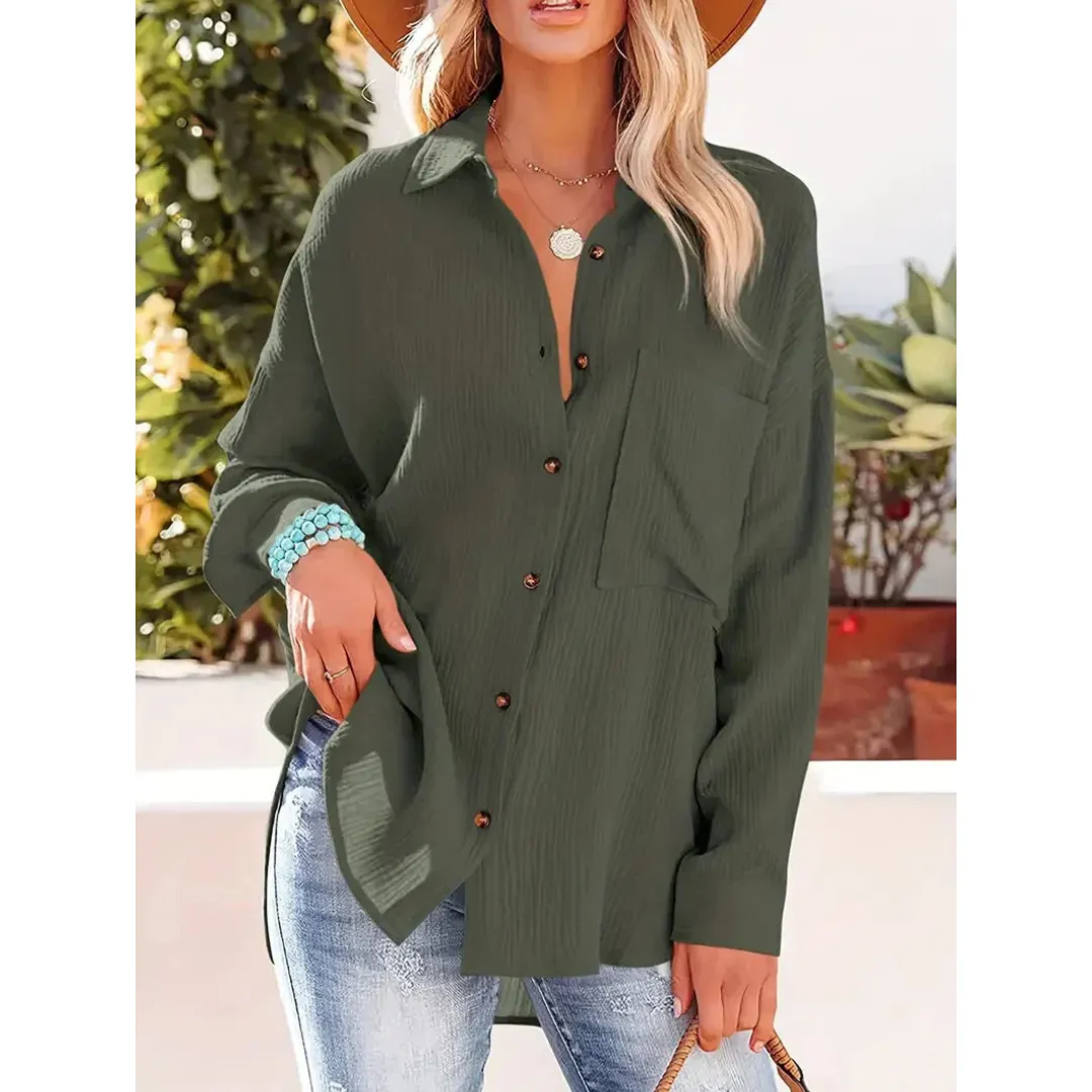 Women's Relaxed Long Sleeve Button-Up Shirt | Everyday