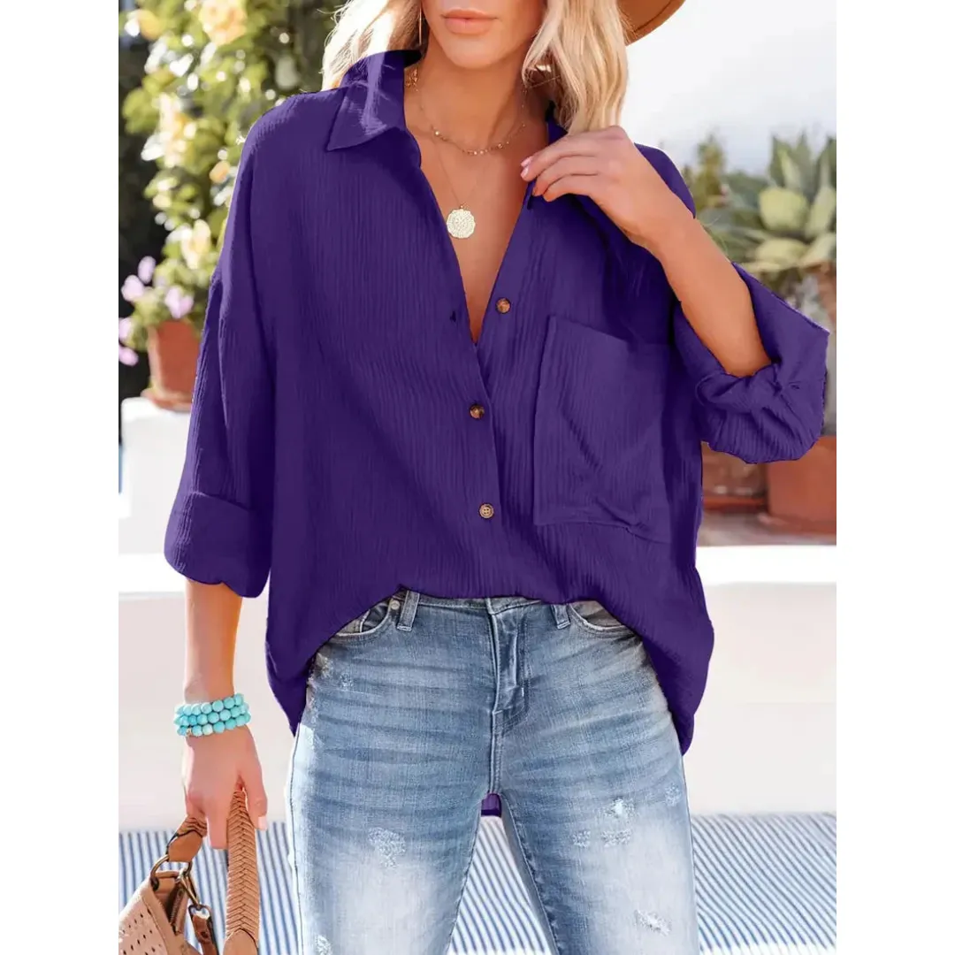 Women's Relaxed Long Sleeve Button-Up Shirt | Everyday