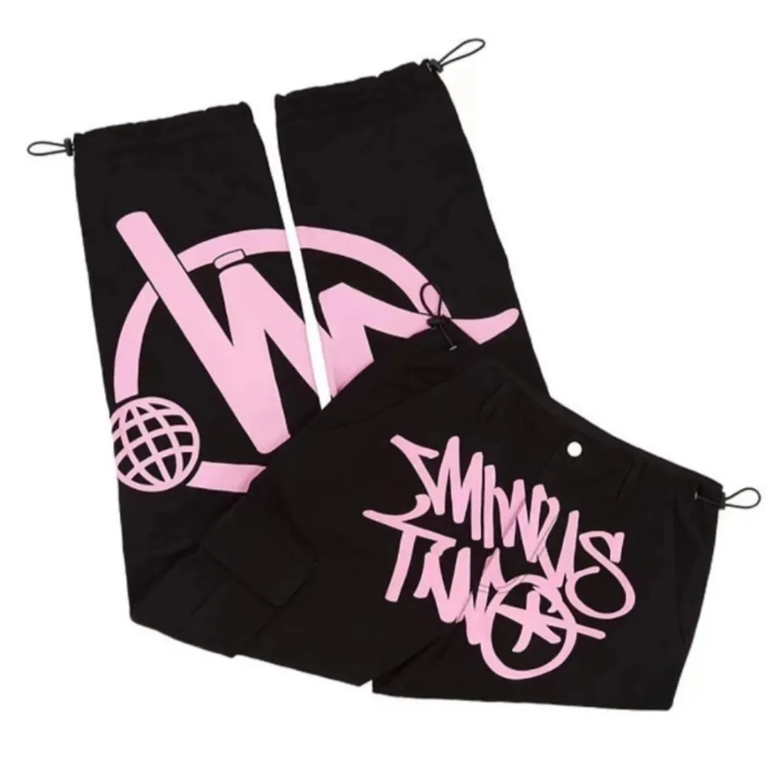 Women's Retro Casual Printed Baggy Pants  | Black