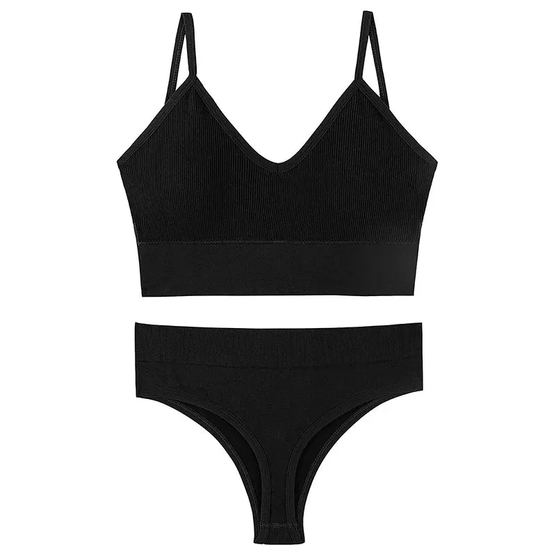 Women's Seamless Bra & Thong Set – Wire-Free, Sexy & Comfortable