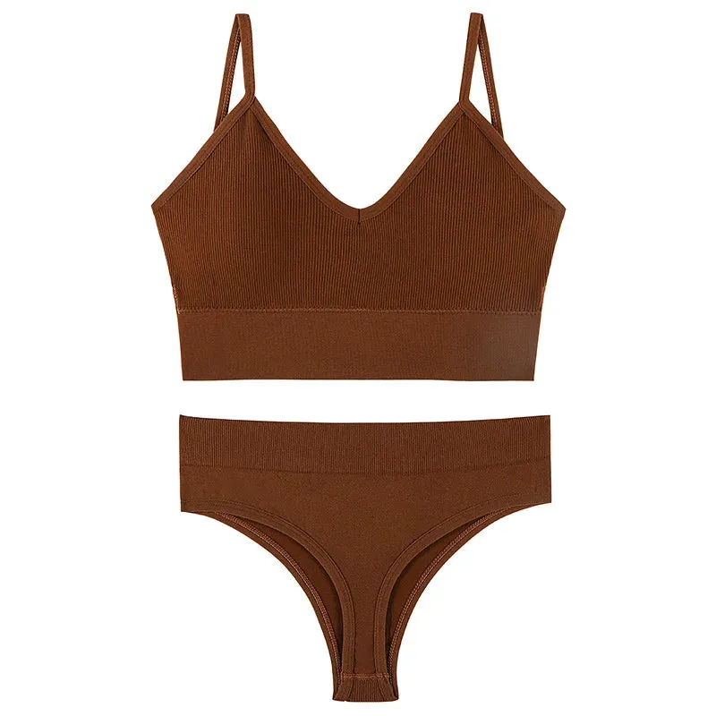 Women's Seamless Bra & Thong Set – Wire-Free, Sexy & Comfortable