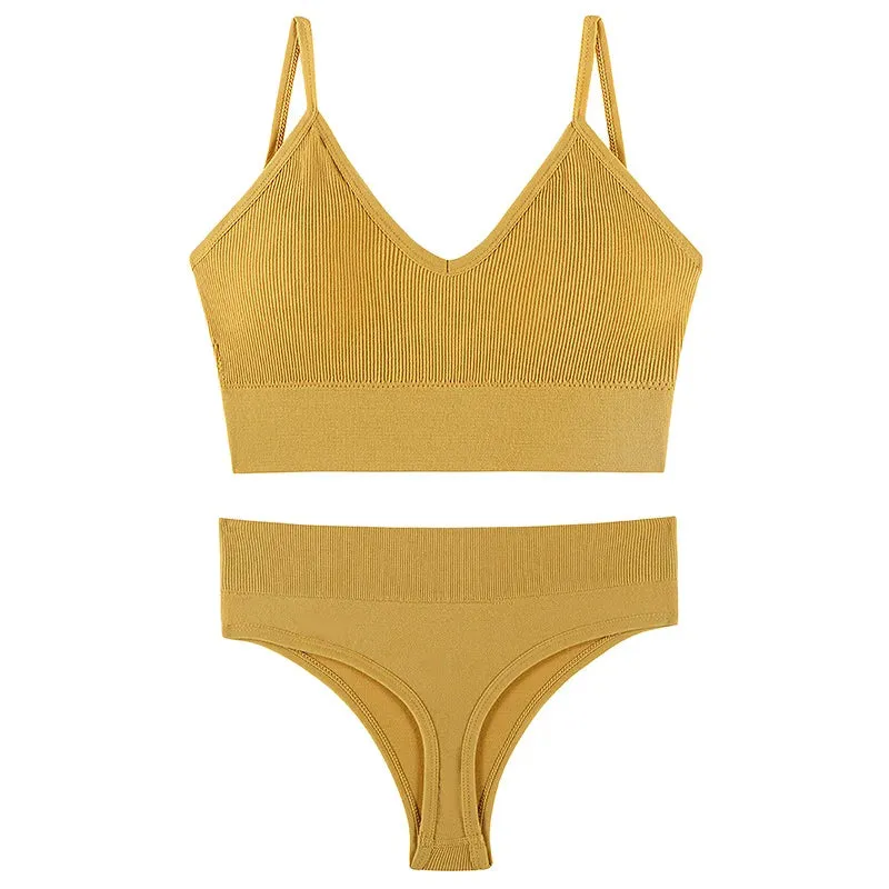 Women's Seamless Bra & Thong Set – Wire-Free, Sexy & Comfortable