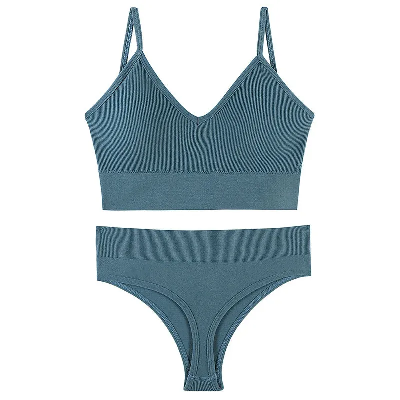 Women's Seamless Bra & Thong Set – Wire-Free, Sexy & Comfortable