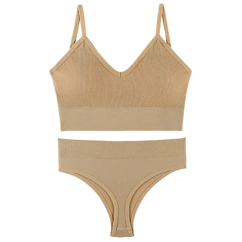 Women's Seamless Bra & Thong Set – Wire-Free, Sexy & Comfortable