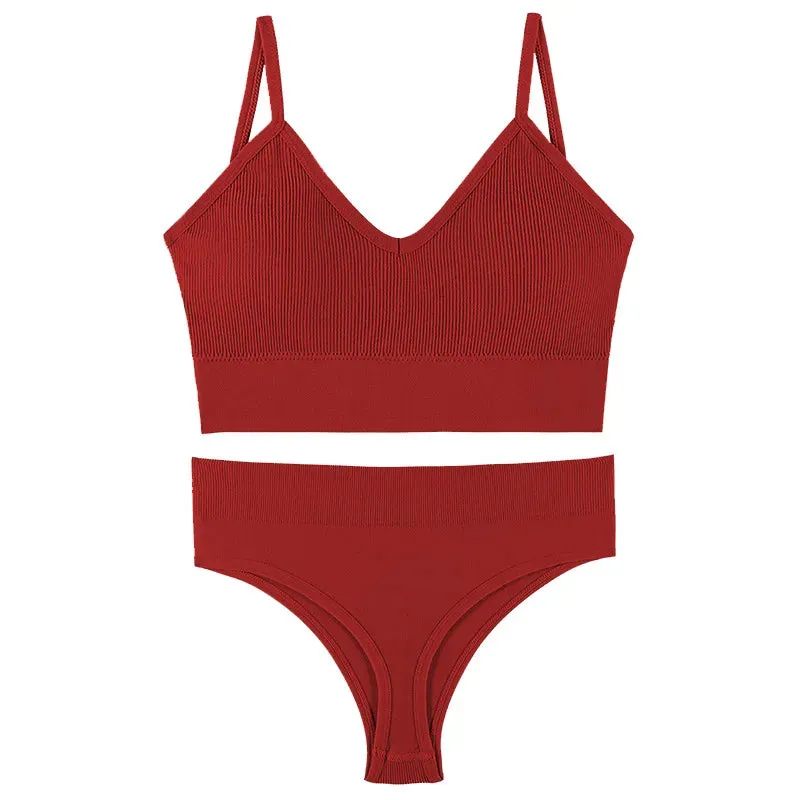 Women's Seamless Bra & Thong Set – Wire-Free, Sexy & Comfortable