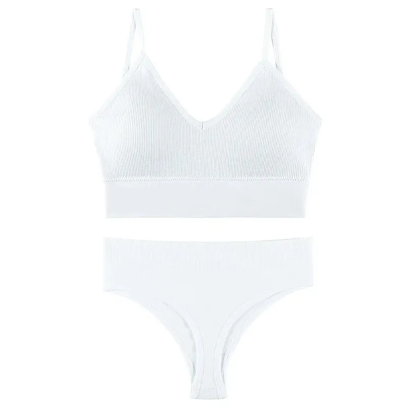 Women's Seamless Bra & Thong Set – Wire-Free, Sexy & Comfortable