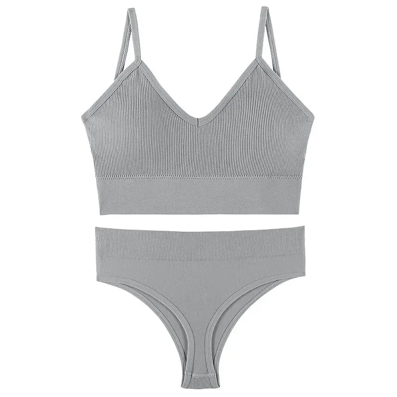 Women's Seamless Bra & Thong Set – Wire-Free, Sexy & Comfortable