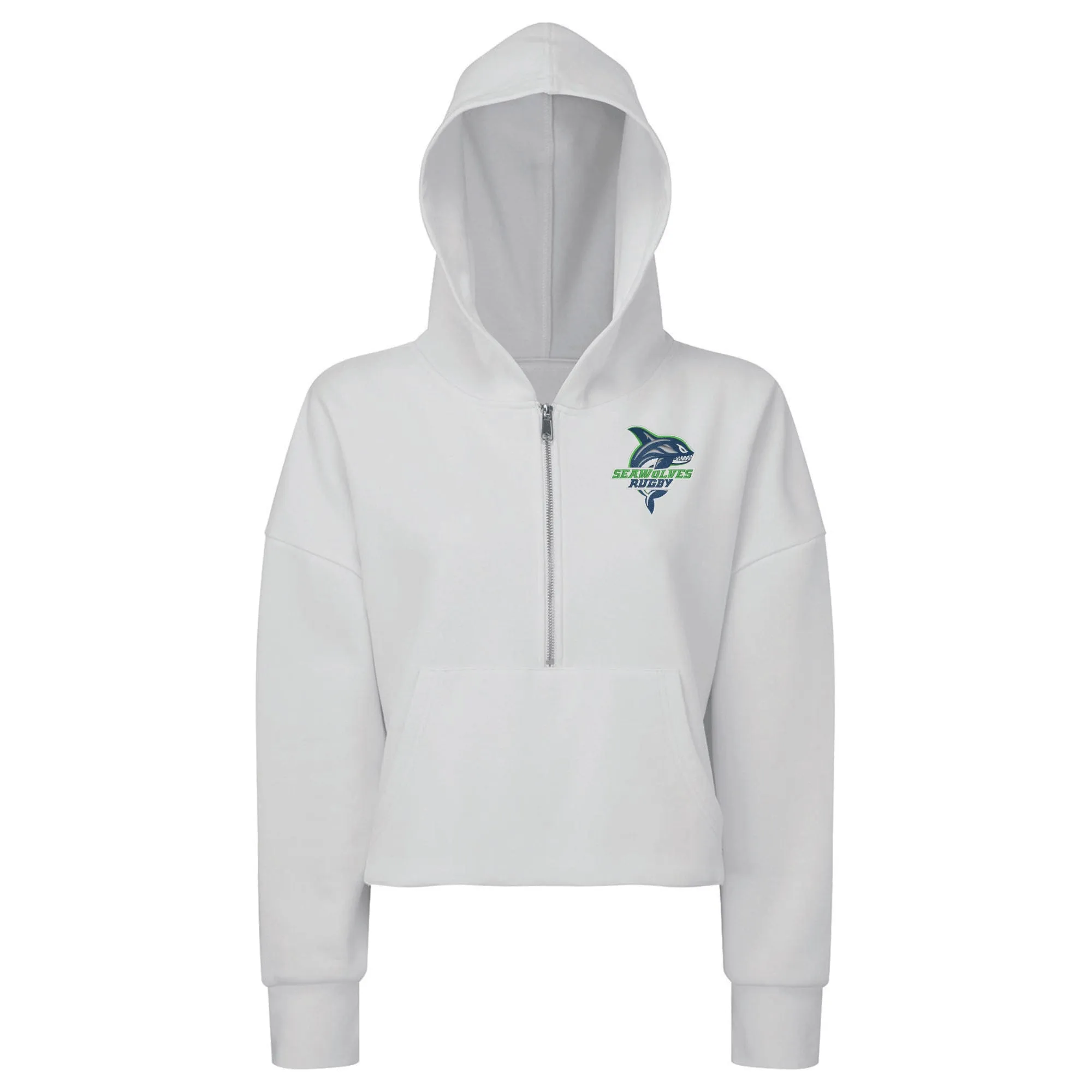 Women's Seattle Seawolves Half Zip Crop Hooded Sweatshirt