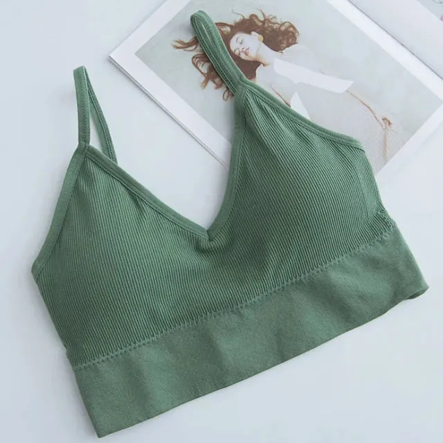 Women's Sexy Seamless Crop Top - Sleeveless Sports Bra - Streetwear Tube Top