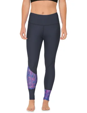 Women's Swim Legging (Regular & Plus Size) - Waves/Navy